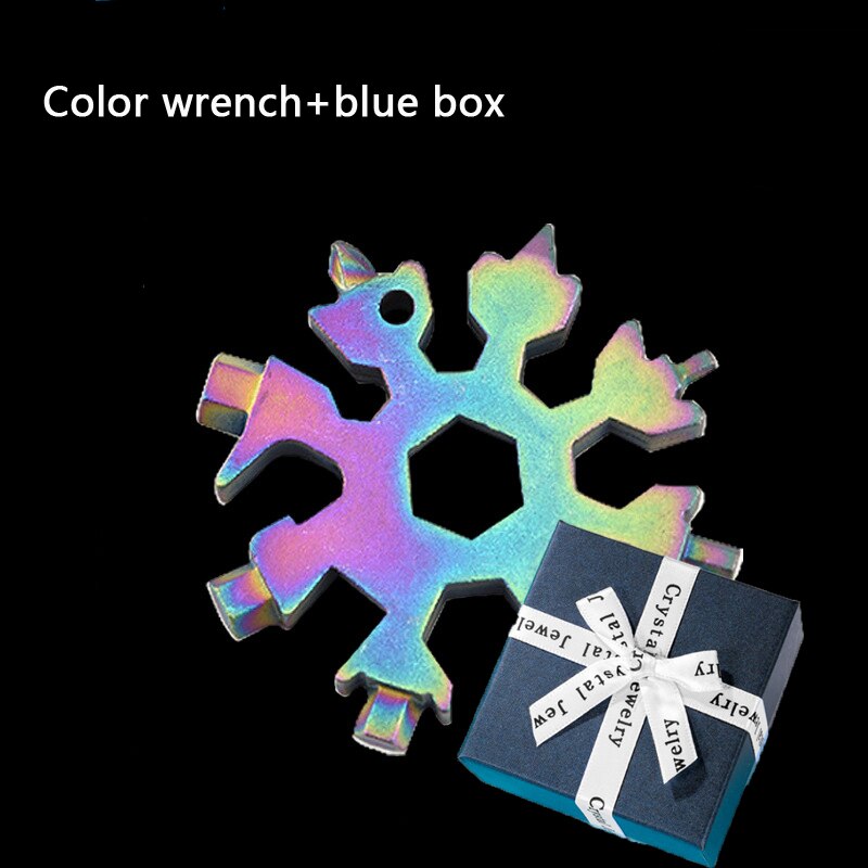 18 in 1 Tragbare Multifunktionale Schneeflocke bilden Schlüssel Saker 18-in-1 Schneeflocke Multi-Werkzeug Mini Tasche schlüssel: Blau