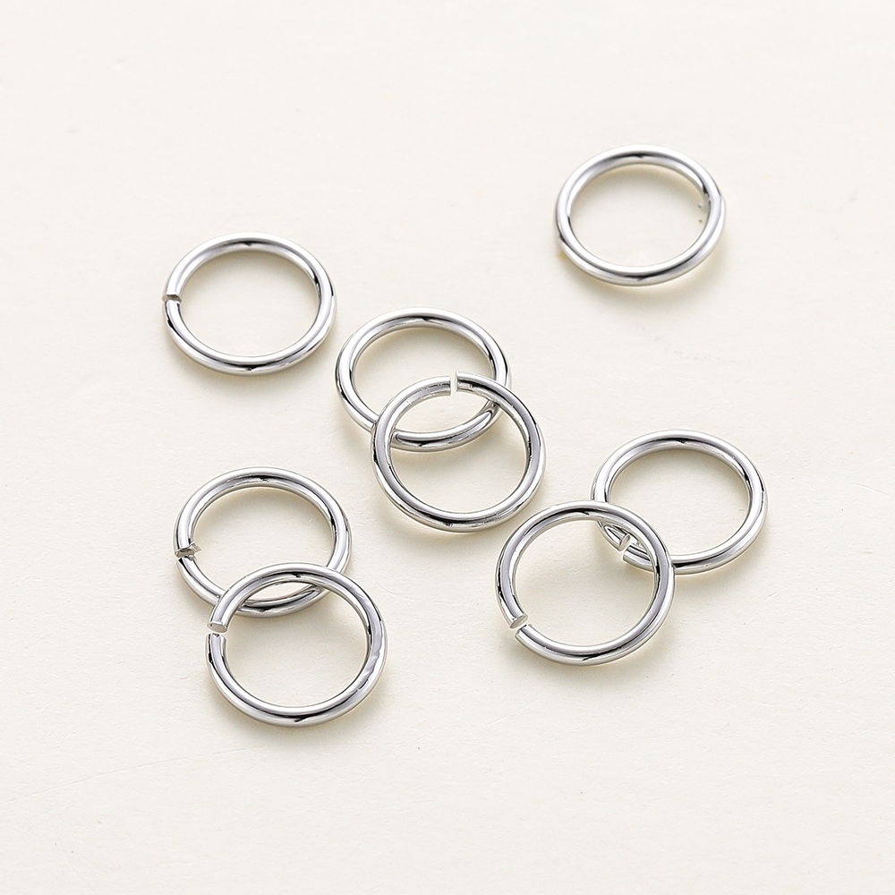 50-200/lote de collar de oro de 14K y 18K, anillo abierto de salto individual, conector de cierre de langosta, ajuste de anillo dividido, accesorios para hacer joyas DIY: 20 mm / Gris