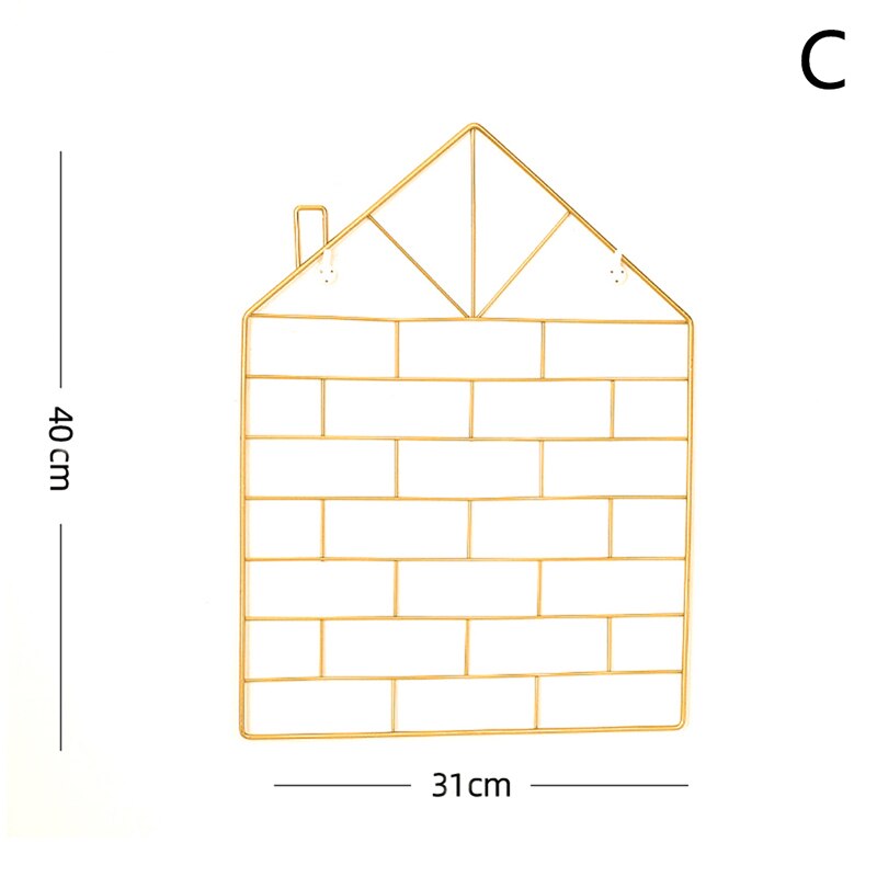 Wall Decorative Iron Wall Photo Grid Panel Rack Clip Painted Wire Photograph Picture Hanging Frame Photo Organizer Home Decor: C