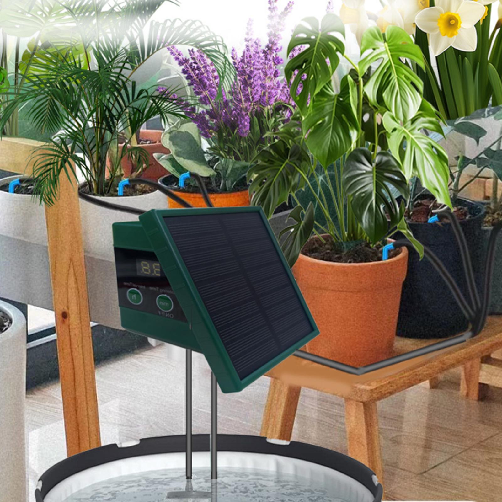 Kit de sistema de riego por goteo Solar, maceta para jardín, planta de interior, antisifón, dispositivo de autorriego automático para plantas, bebedero con manguera