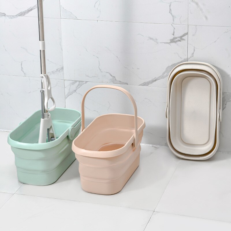 Foldable drainage bucket household large washing mop bucket portable rectangular water storage laundry bathroom plastic bucket