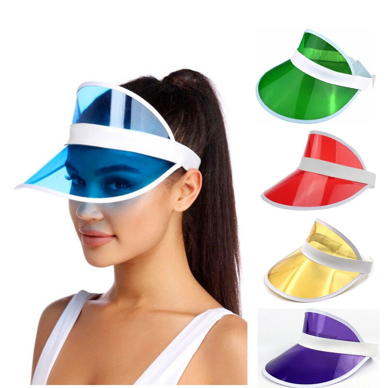 transparent plastic pvc sunshade summer sun hat