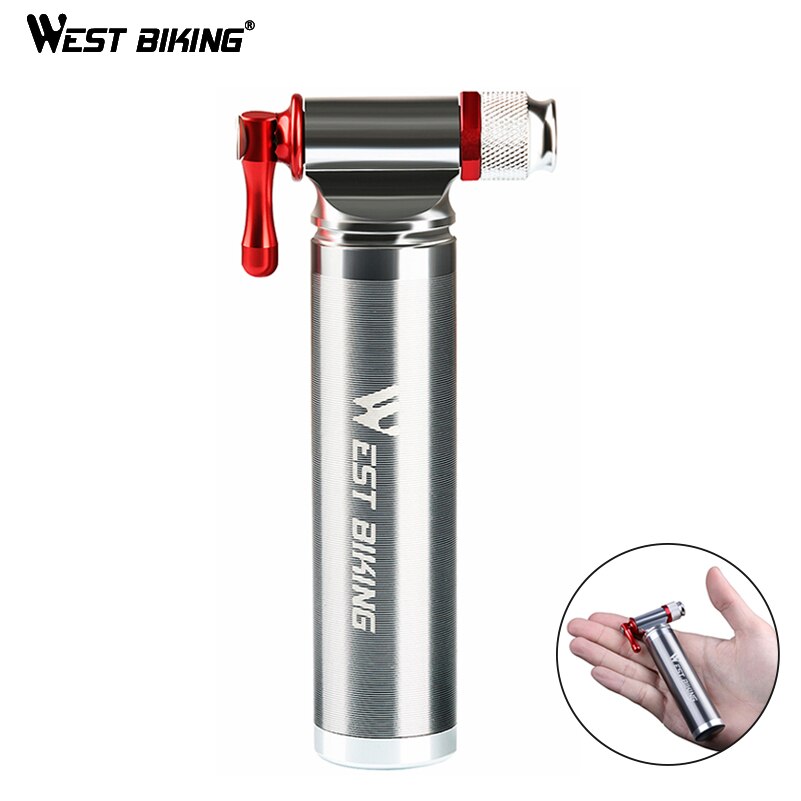 WEST BIKING-Mini bombas de bicicleta, de aleación de aluminio, portátil, con válvula de bolsillo, para llanta de bicicleta de montaña