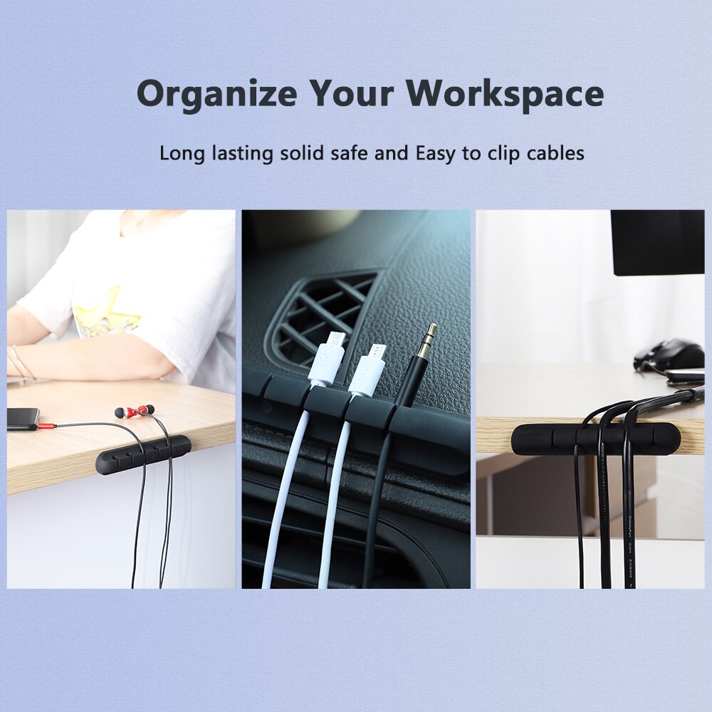 Siliconen Kabel Organisator Kabel Houder Usb Winder Desktop Netjes Management Clips Houder Voor Muis Toetsenbord Oortelefoon Headset Kabel