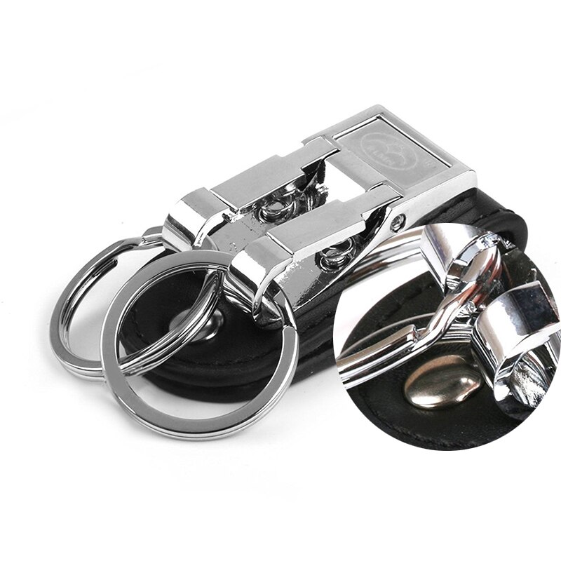 Double Dermis Keychain 2 Loop Book Leather Belt Or Buckle Clip Key Chain Key Ring Holder KeychainTls