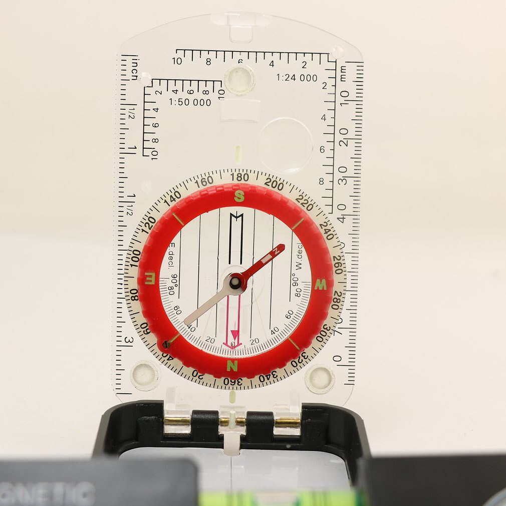 Outdoor Camping Orienteering Map Compass Sighting Mirror Compass With Adjustable Declination Clinometer And LED Light