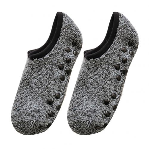 1 paar Vrouwen Onzichtbare Korte Sokken Herfst Winter Anti-slip Thermische Coral Fleece Low Cut Vloer Sokjes Moomin носки женские: Dark Gray