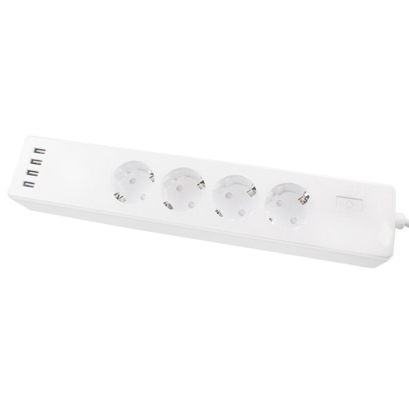 Wifi Smart Power Strip 4 EU Outlets Plug with 4 USB Charging Port Timing App Voice Control Work with Alexa Google Home Assistant: Default Title