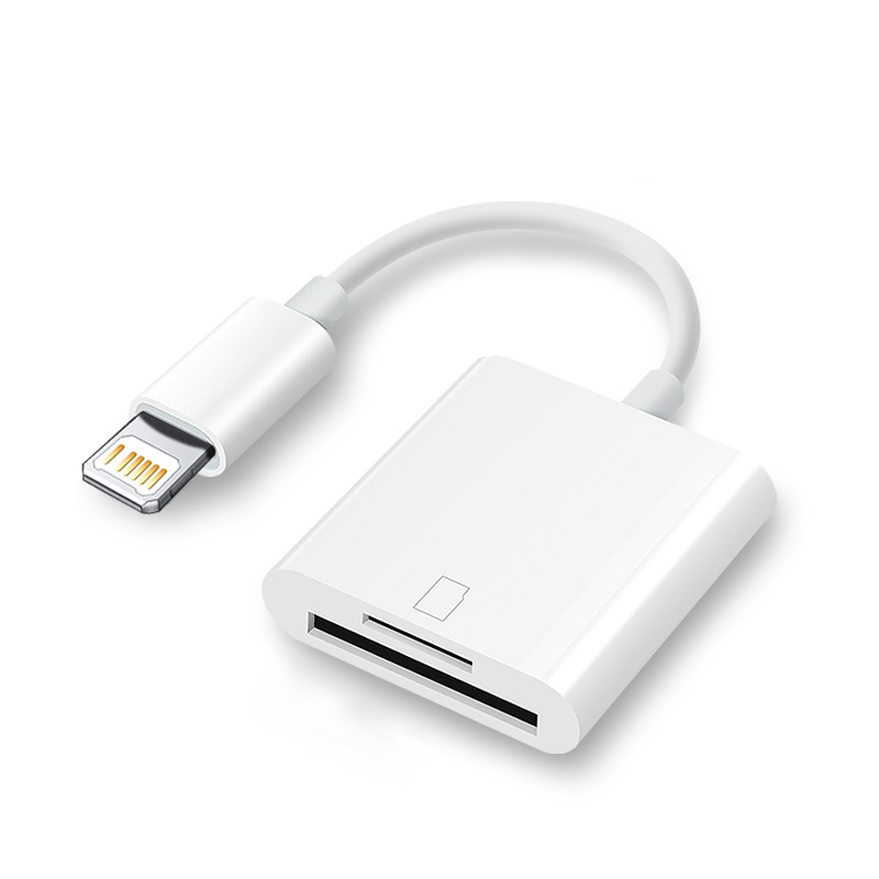 Para iPhone lector de tarjetas adaptador de tarjeta de memoria para iphone 14 13 12 8 pines a SD TF lector de tarjetas de cámara convertidor de datos OTG Cable de datos