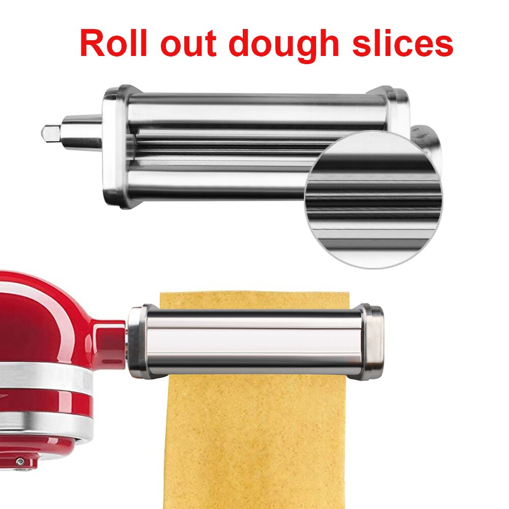 Fettuccine Roller & Cutter Attachment for KitchenAid Stand Mixers Included Pasta Sheet Roller Spaghetti Cutter: Dough slices