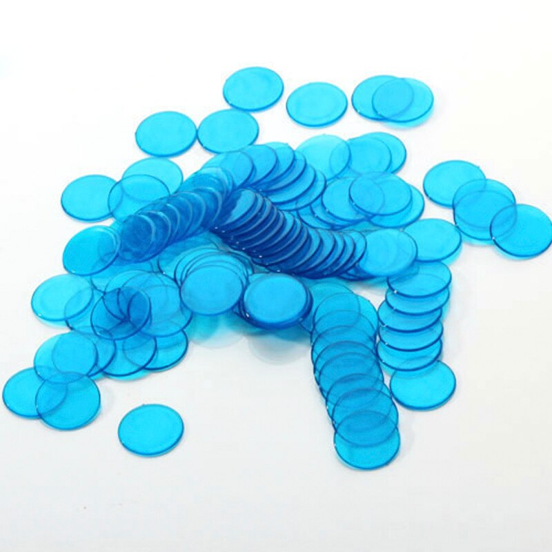 2 Packs 100Pcs Professionele Plastic Count Bingo Chips Markers Voor Bingo Spel Kaarten 2Cm 4 Kleuren Rood/geel/Blauw/Groen