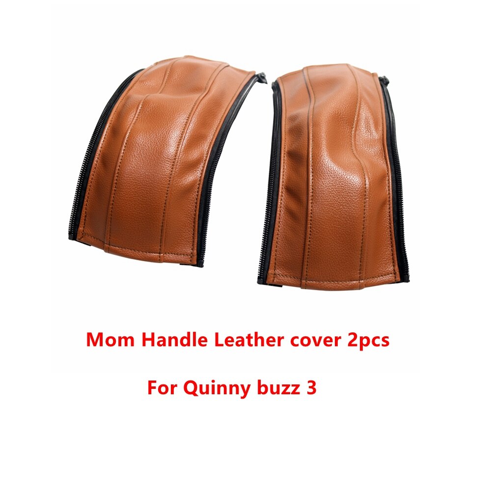Ensemble complet de housses de poignée en cuir pour poussette Quinny Buzz 3, housse de protection pour accoudoir, accessoires: mom 2pcs brown