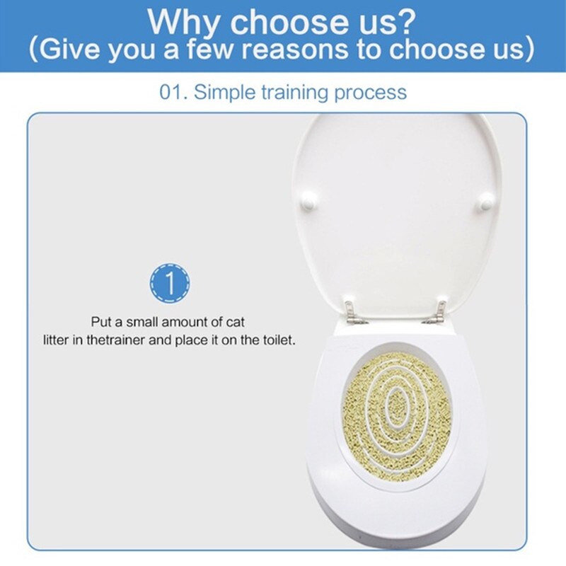 Cat Toilet Training Kit, Step by Step Kitten Pet Toilet Training System, Litter Tray Mat, Kitty Urinal Seat Toilet Trainer