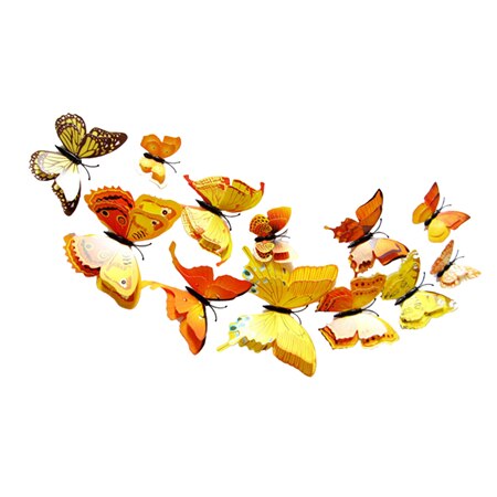 12 Uds pegatinas de mariposa 3D para pared manualidades decoración hogareña pegatinas de pared para sala de estar, dormitorio, cocina, baño, decoración para habitación de niños: E
