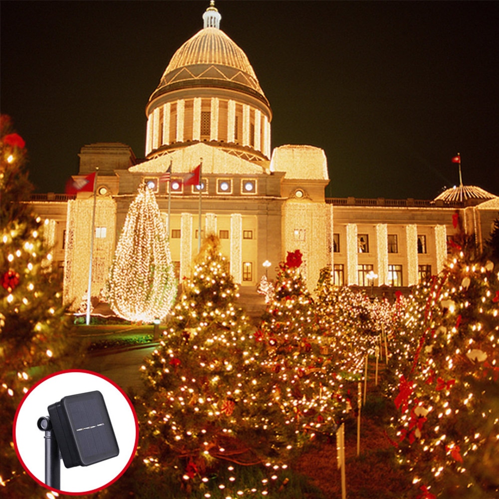 Solenergi led-lampe utendørs strenglys 7m/32m led eventyrlys julekranser solar hagefest vanntette led-lys