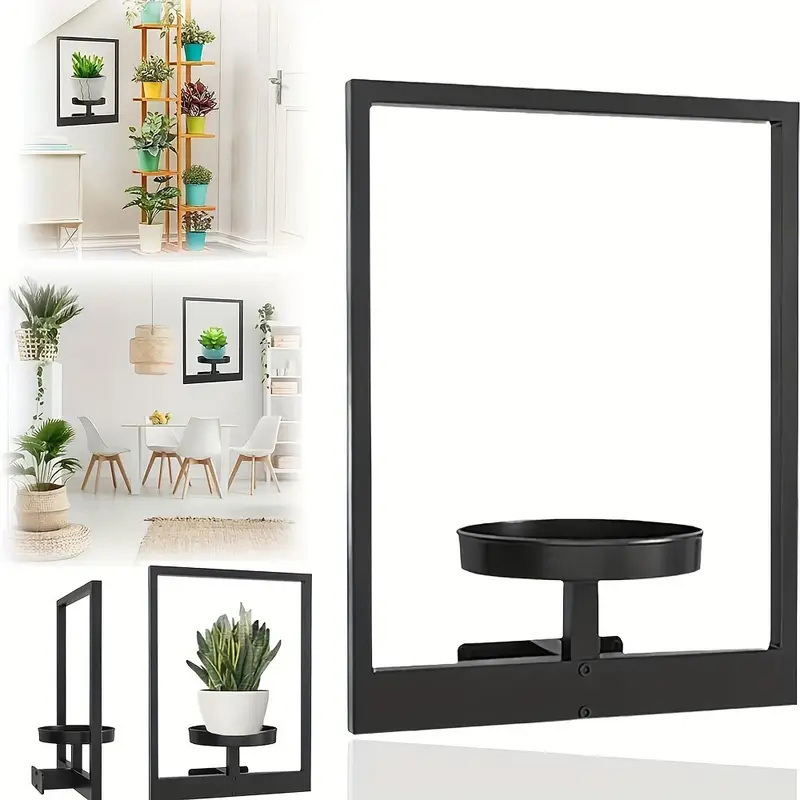 Metal Plant Wall Frame Photo Frame Wall Planter Wall Mounted Succulent Planter Stylish Metal Window Plants Holder For Home Decor