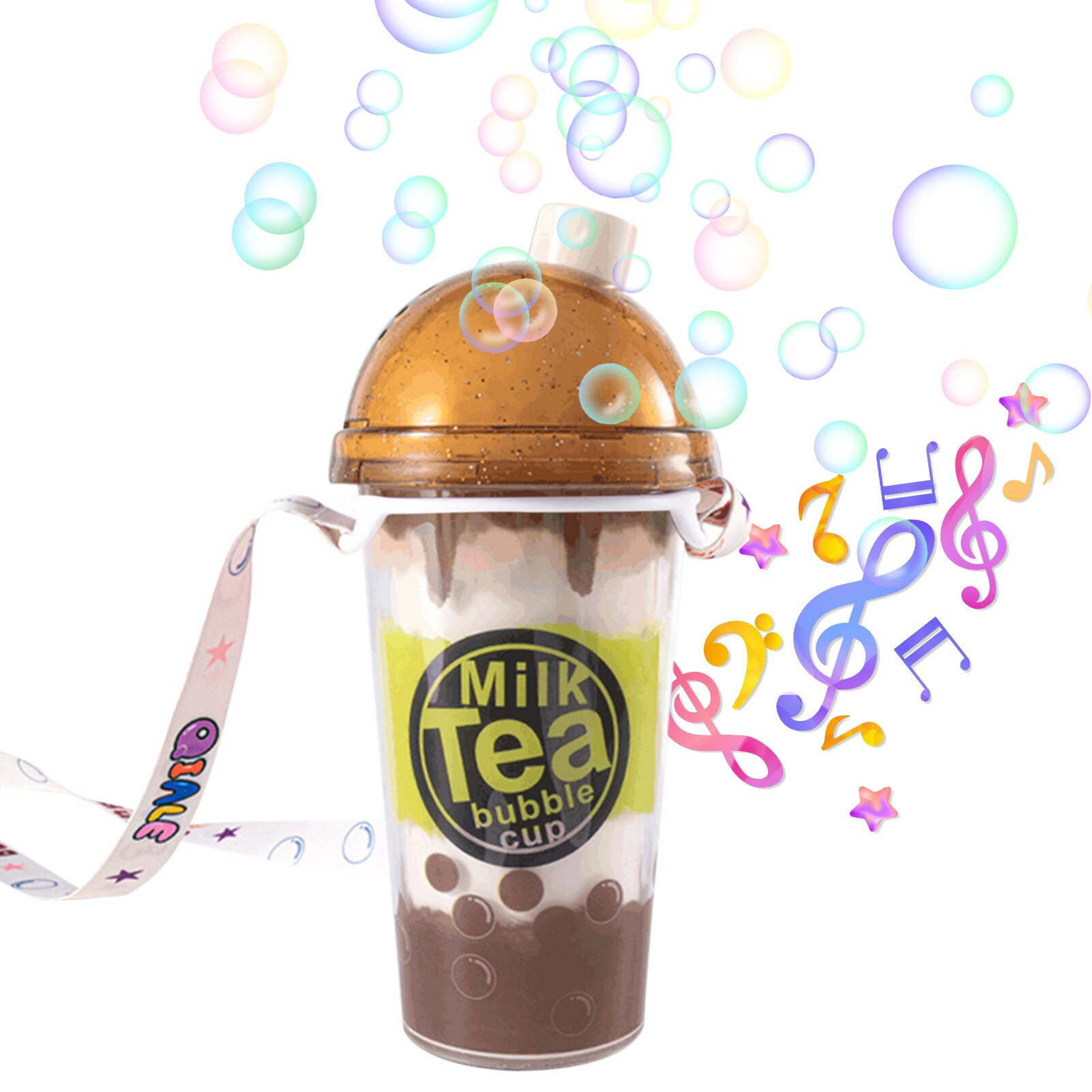 Melk Thee Cup Bubble Machine Automatische Bubble Blower Maker Knipperende Klinkende Voor Kids Kinderen Outdoor Indoor Party Games Speelgoed: Yellow