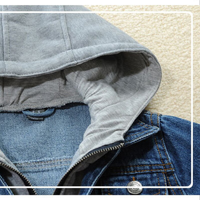 Kids Jean Jacket Spring/Autumn Brand Children Hooded Denim Coat For Boys Girls 2-14 Years Outerwear LM074