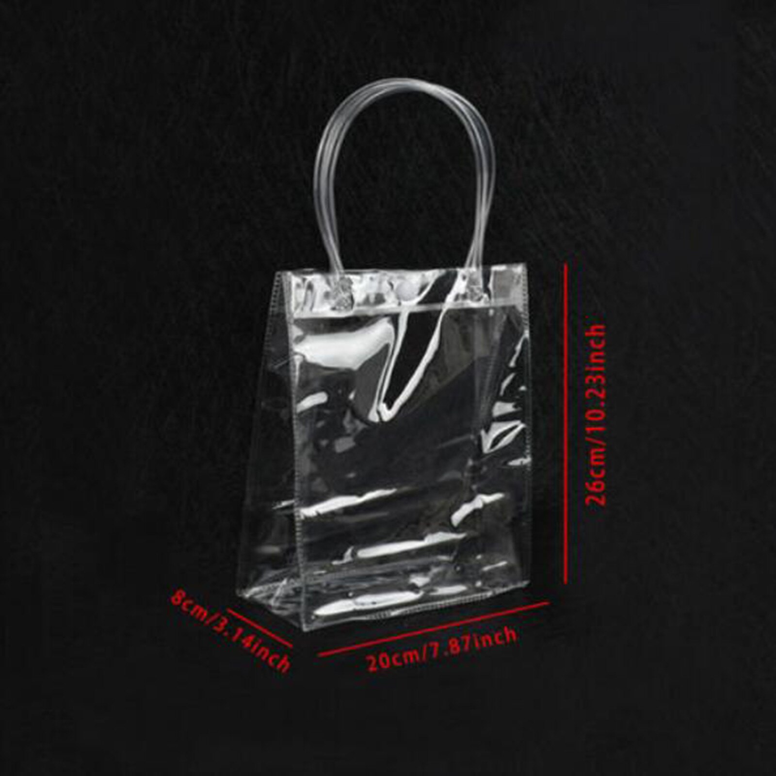 25# Clear Tote Bag Pvc Transparent Shopping Bag Handbag Storage Bag Case Waterproof Reusable Various Sizes Bags: C