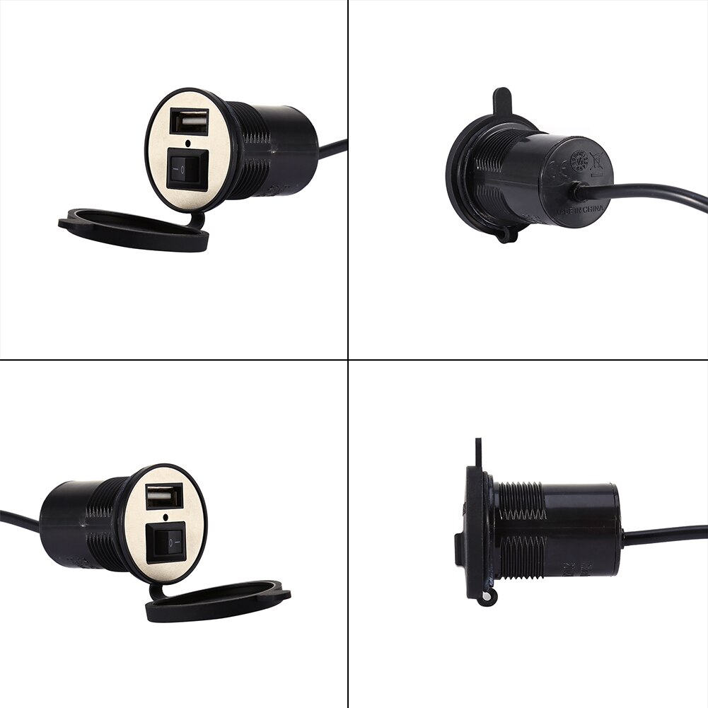 12v-24v usb motorfiets mobiele telefoon voeding oplader waterdichte poort aansluiting voor iphone 6 6 plus ipad mini ipad 6 gps tablets