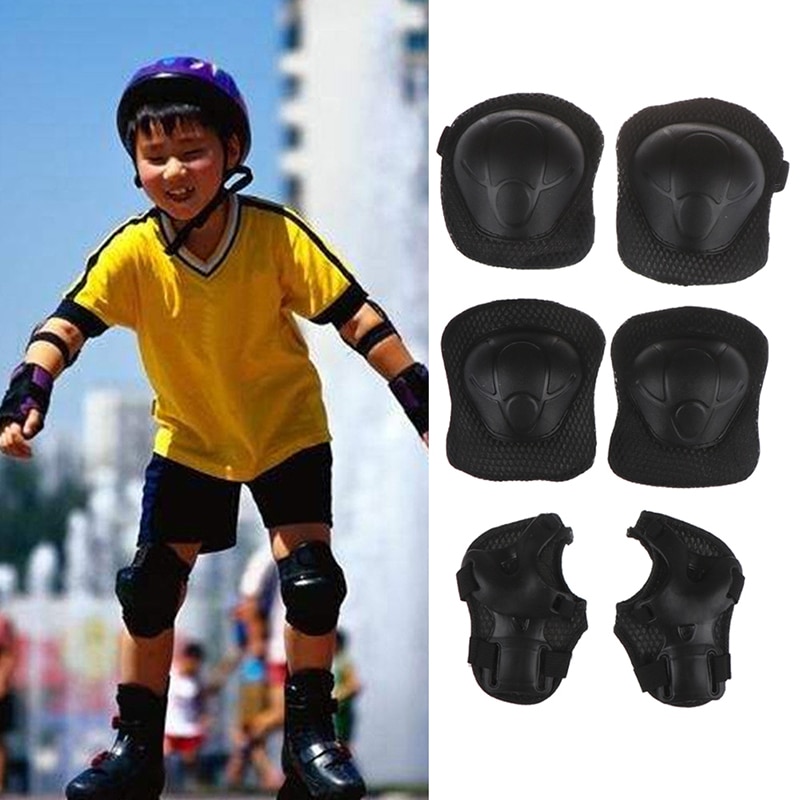 6 Stks/set Kind Beschermende Set Kniebeschermers Elleboog Pads Pols Protector Bescherming Voor Scooter Fietsen Rolschaatsen