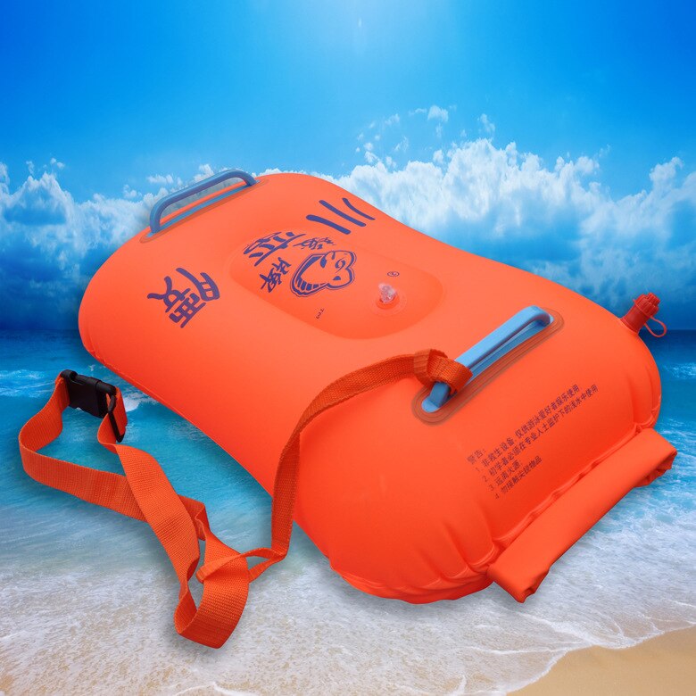 Multifunctionele Dubbele Air Emmer veilig zwemmen ballon Opslag Zwemmen Drift Tas met waterdichte mobiele telefoon pocket (Oranje)