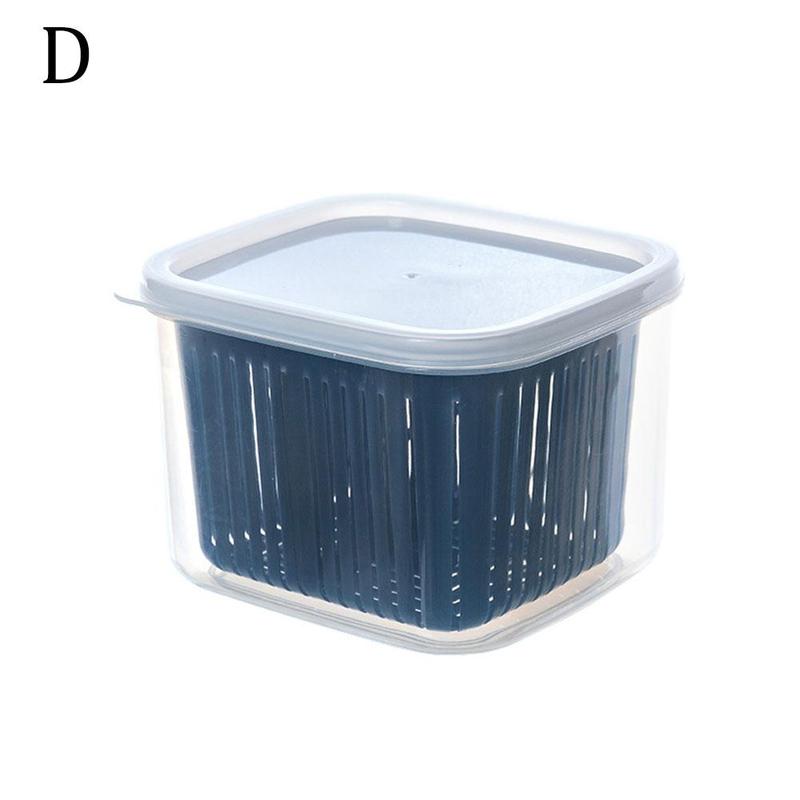 Escurridor de cebolla verde compartimentada, caja de accesorios de almacenamiento para mantener fresca la cebolla sellada, Kit Y3Q0: D