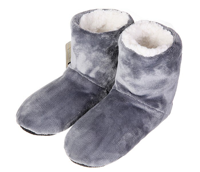 Mntrerm Men Style Plush Warm Home Slippers Winter Solid Soft Flats Indoor Man ShoesComfortable Seven Color Slippers: inside white - grey / 10