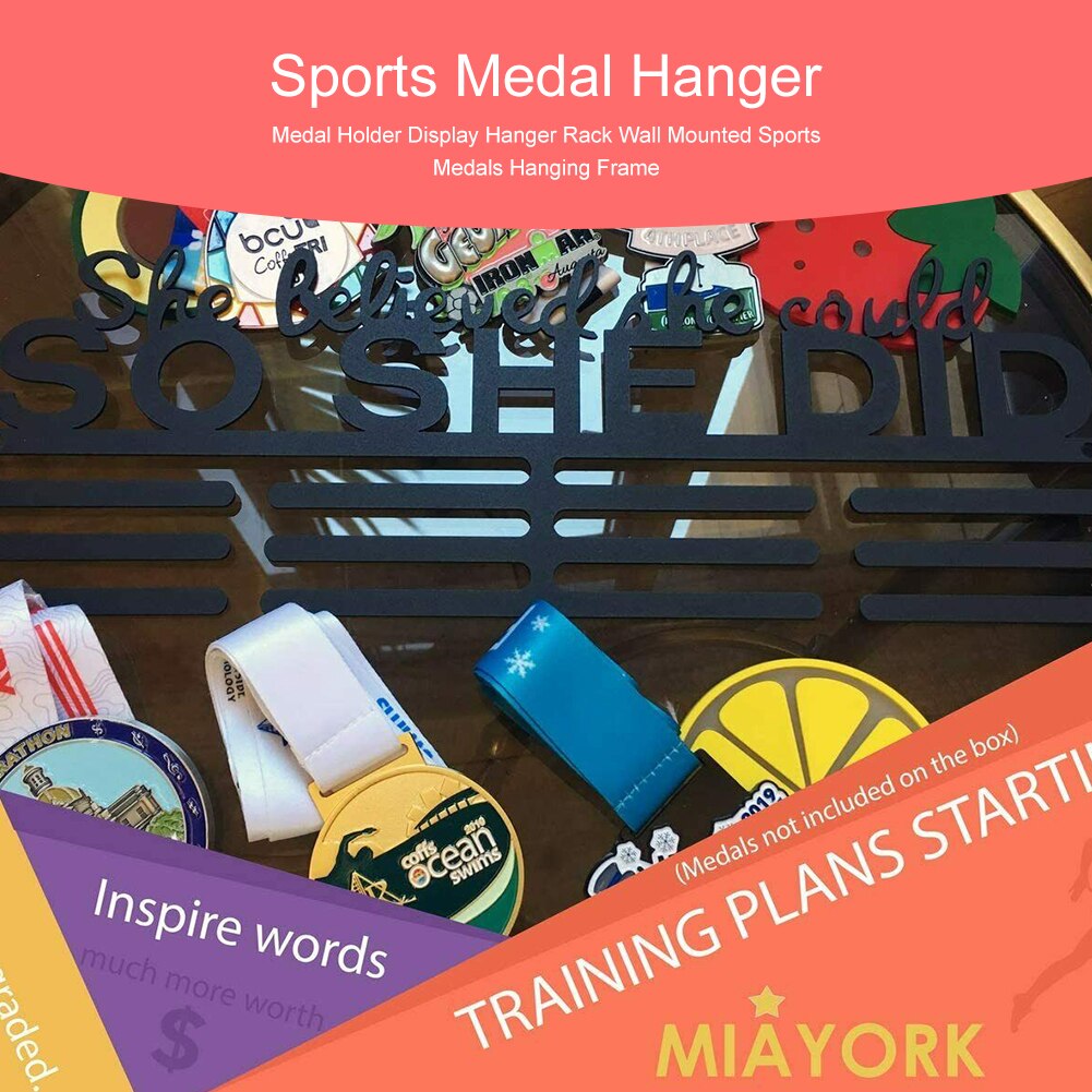 Running Sport Rvs Medaille Houder Sport Medaille Hanger Holder Display Rack Voor 30-45 Sport Medaille Runner Zwemmen voetbal