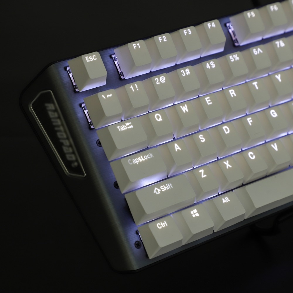Black White Cherry Profile PBT Double Shot 104 108 Top Print Shine Through Translucent Backlit keycap For MX Mechanical Keyboard