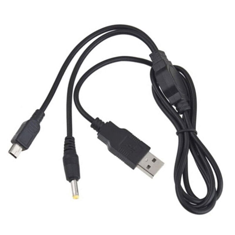 Cable de carga USB 2 en 1 para PSP, Cable de transferencia de datos de carga, Cable de alimentación para Sony PSP 2000, accesorio de juego de Cable de alimentación