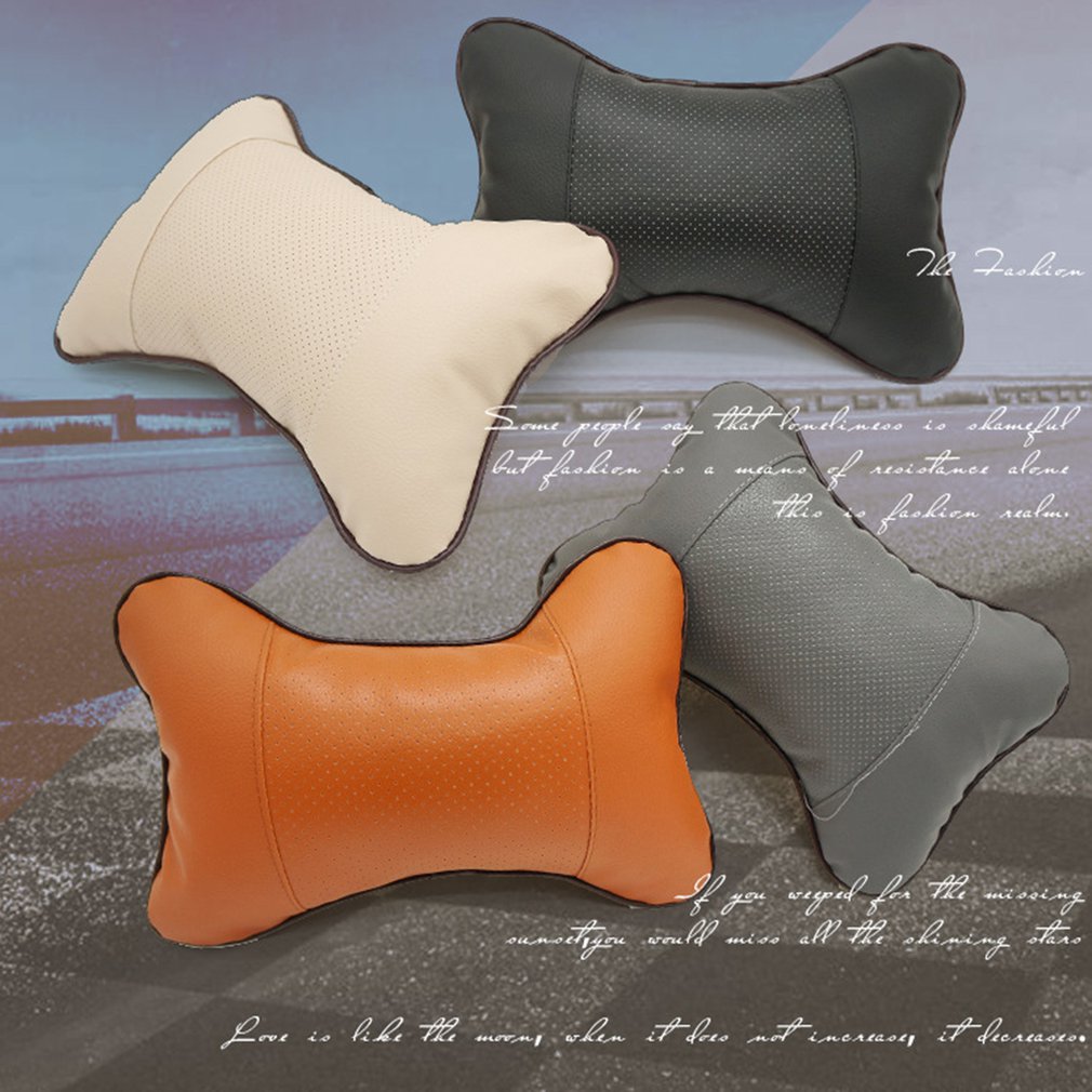 Universele auto nekkussens van pvc leer, ademend mesh, auto neksteun, hoofdsteunkussen, kussen, auto-interieuraccessoires