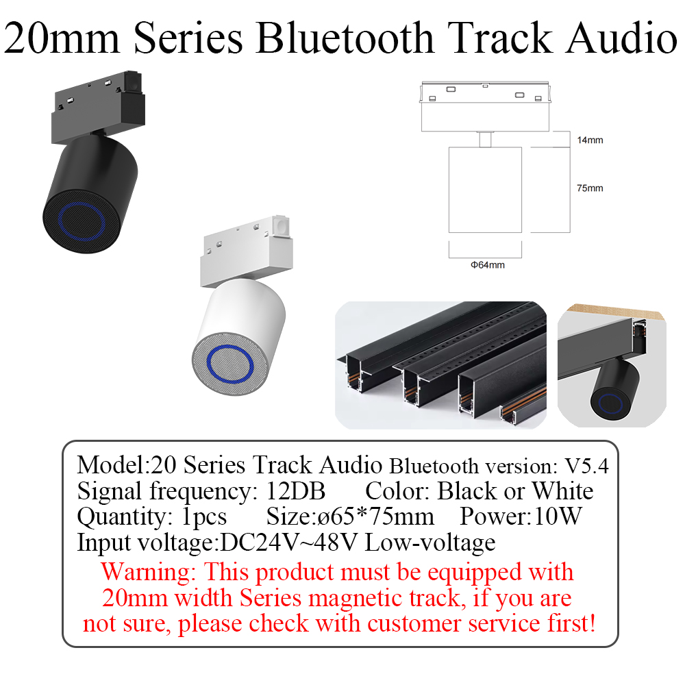 Bluetooth-Lautsprecher Klang ST1 6 mm Ultradünn/20 Serie Magnetschiene/Hochspannung 2-Draht/3-Draht/4-Draht/gewöhnlicher Deckenstil: Blau / Schwarz