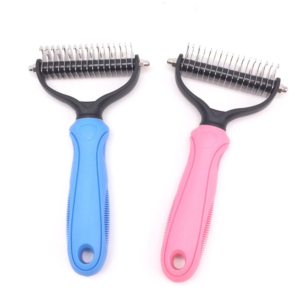 Hair Removal Comb for Dogs Cat Detangler Fur Trimming Dematting Deshedding Brush Grooming Tool For matted Long Hair Curly Pet
