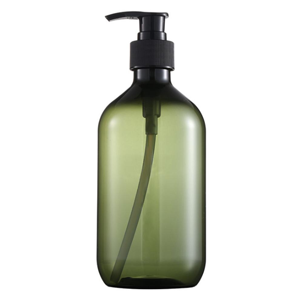 500ml kjæledyr påfyllbar tom flaske trykk pumpe sjampo lotion såpe makeup væske dispenser plastbeholder skjønnhetsprodukt  x7yb: Grønn