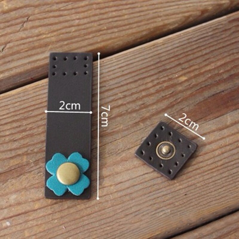2 pièces en cuir boucle bricolage Patchwork main portefeuille ordinateur portable fermoir bouton couture artisanat attaches accessoires