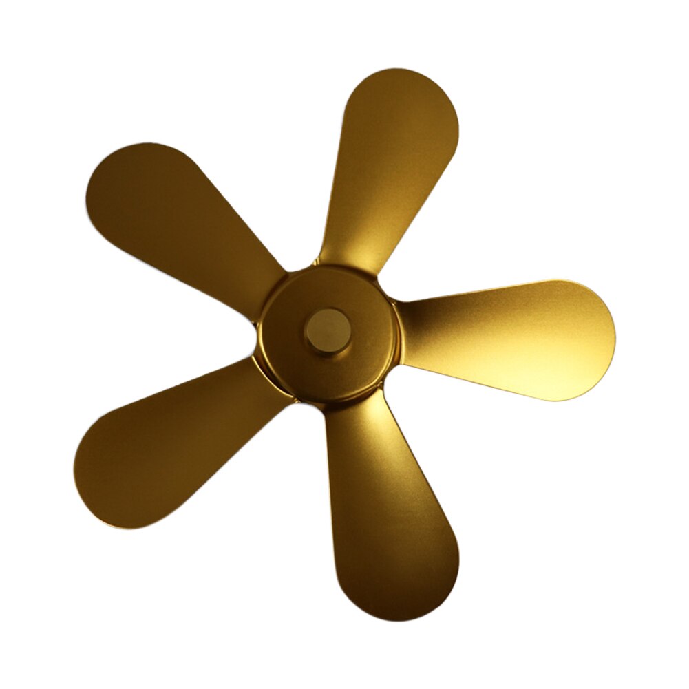 5 bladen winter energiebesparende geluidsarme aluminium woonkamer huishoudelijke houtkachel warmte aangedreven moderne open haard ventilator efficiënt: Goud