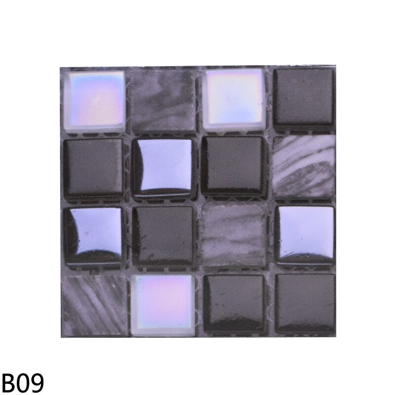 10PCS 10*10cm Waterproof Mosaic Wall Sticker PVC Colorful Wall Tile For DIY Kitchen Bathroom Home Decoration Backsplash Stickers: B09-10PCS