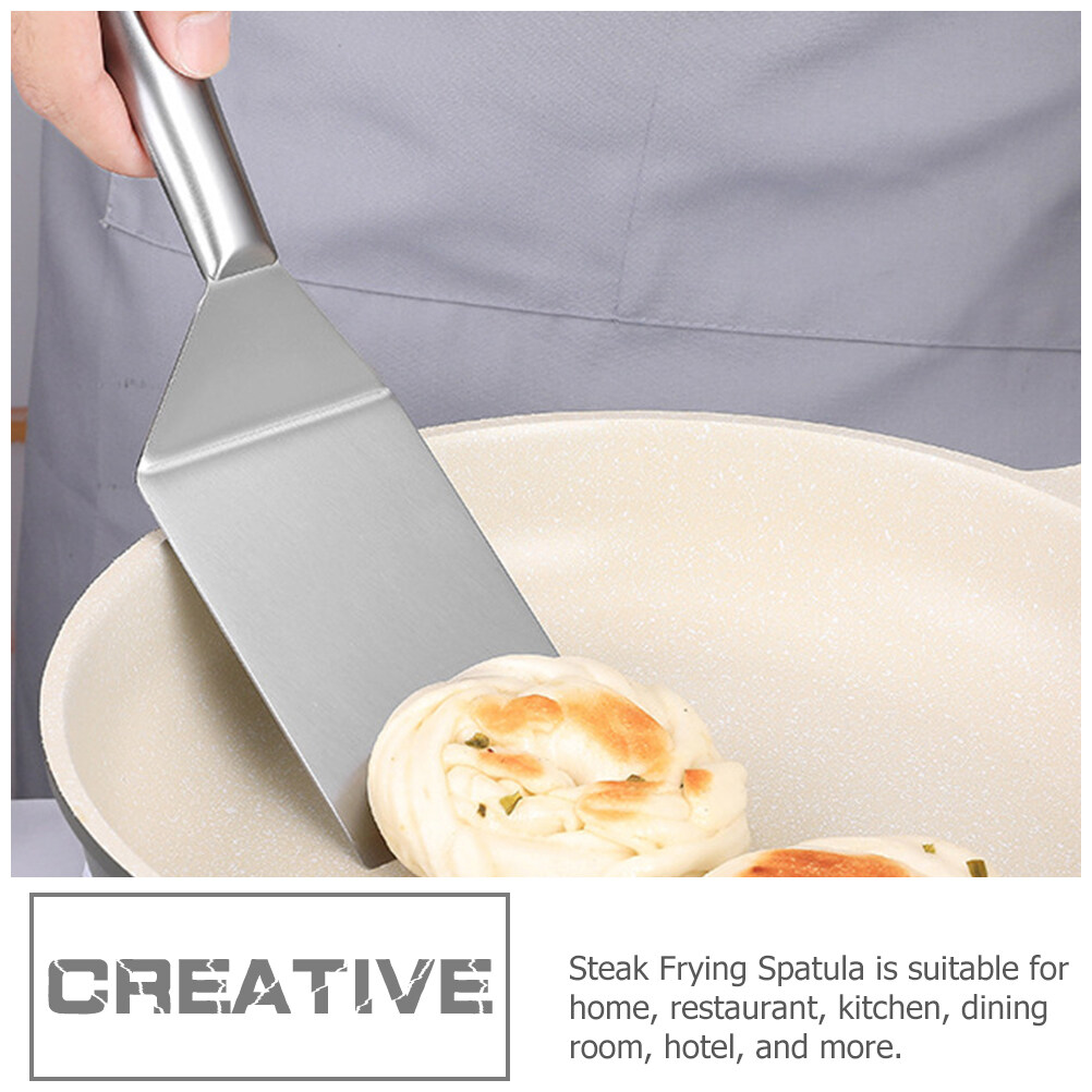 Espátula para freír carne de acero inoxidable para cocinar y palear multiusos, duradera y fácil de limpiar