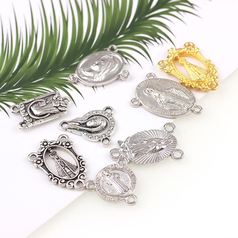 20 stücke Religiöse Charme Drei Löcher Halskette Verknüpfung Charme Anhänger Schmuck, sterben DIY Schmuck zubehör