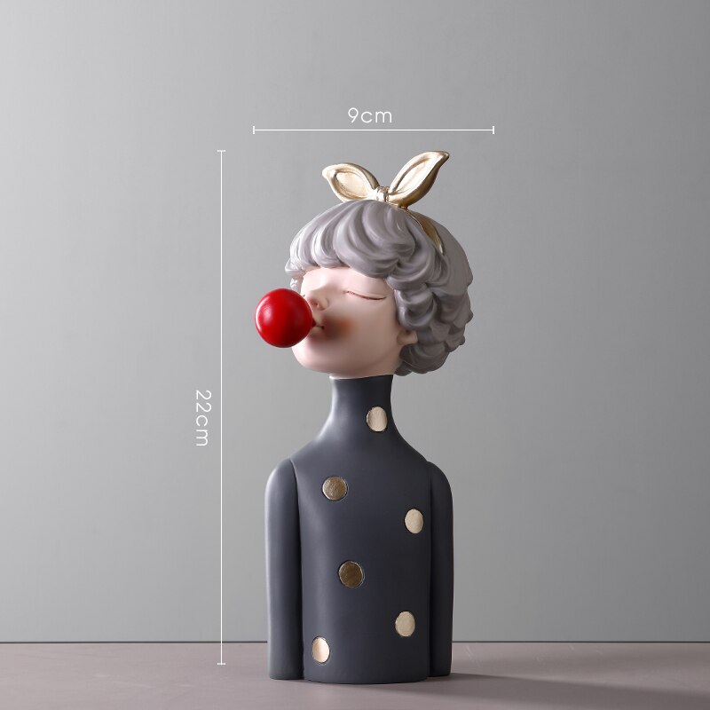 Estatua de chica nórdica para decoración del hogar, escultura de resina moderna para oficina y sala de estar, figuritas decorativas para interiores, accesorios de decoración del hogar: D