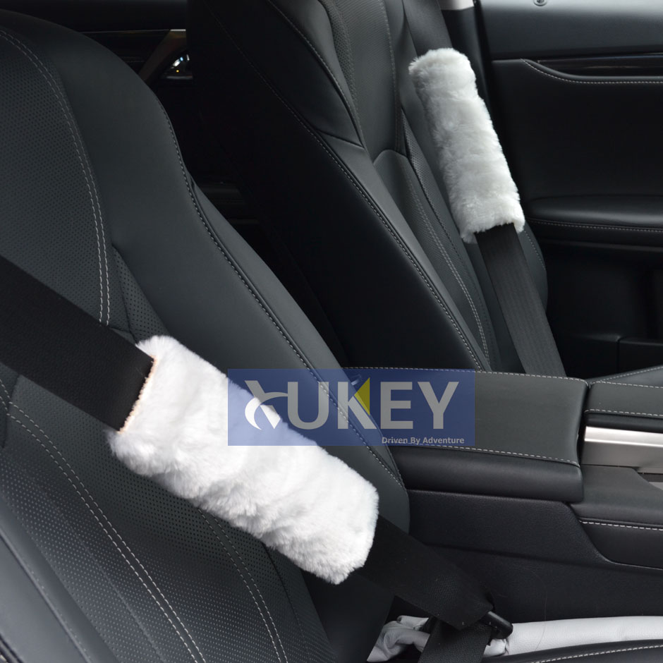 Xukey faux saueskinn ull pels auto bilbelte skulderputer dekke vinter luftig sele setebelte setetrekk bil styling rosa