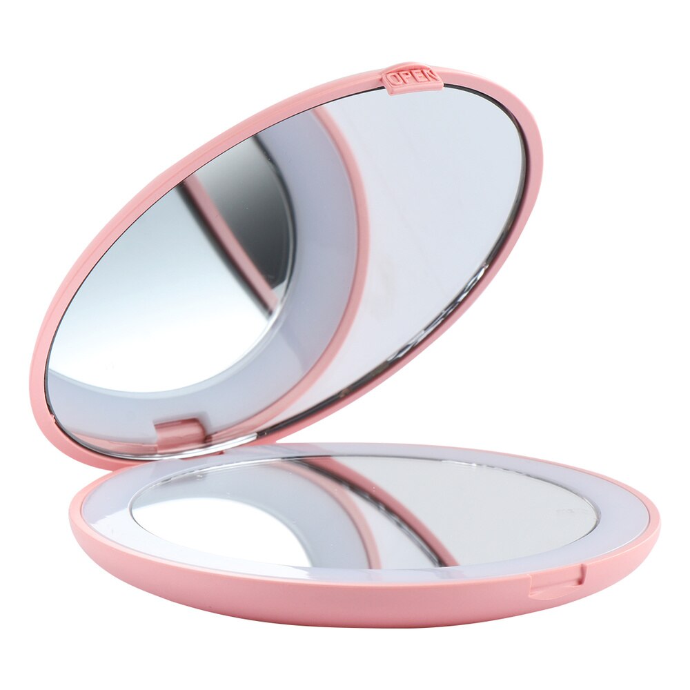 Miroir de maquillage grossissant Portable 10x Mini LED miroir rond miroir de voyage