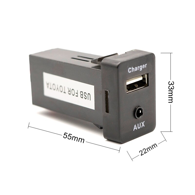 Auto Interface USB Charger Connector Adapter en Aux Audio-ingang voor TOYOTA Corolla Auris Levin Camry Reiz RAV4 voor xiaomi