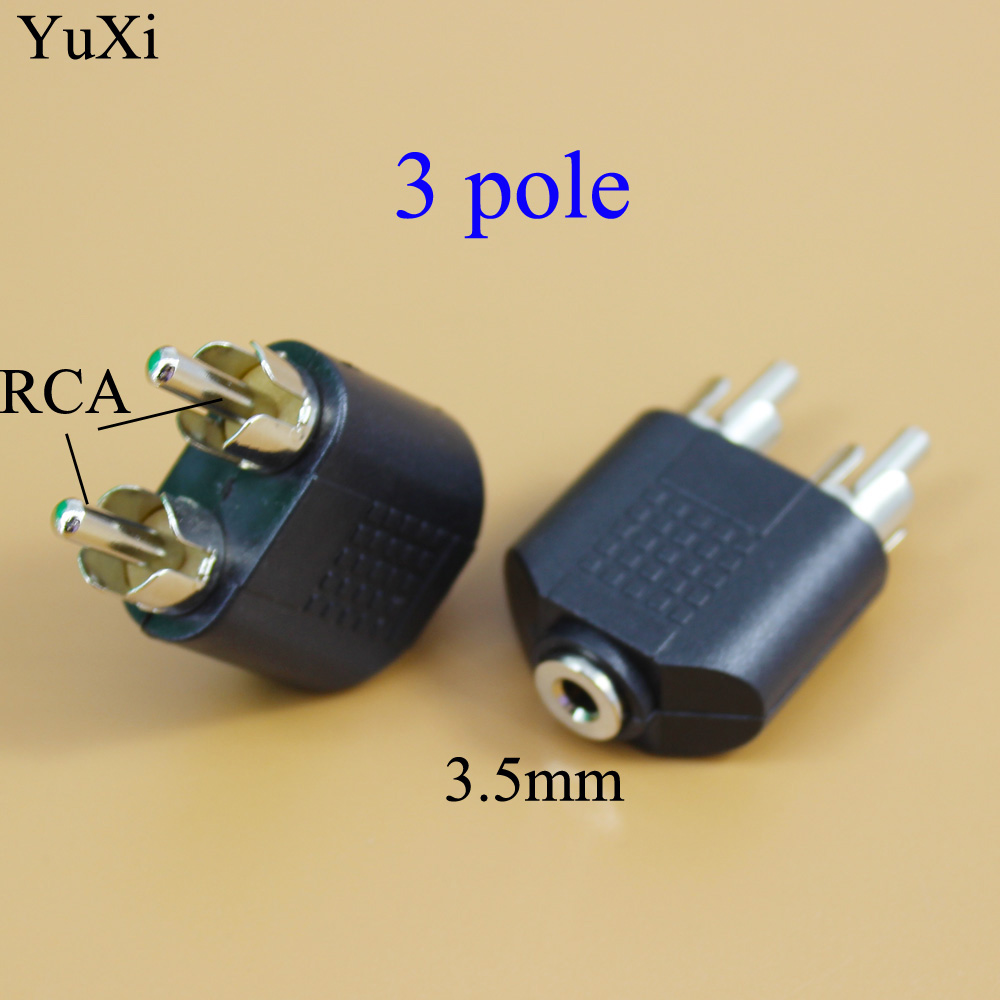 3.5mm/6.35 honkontakter  to 2 rca-hankontakter f/m eller m/f-hankontakter  to 2 dubbel rca-honkontakter av-stereoljudadapter y-kontakt splitterkontakt: Guld-