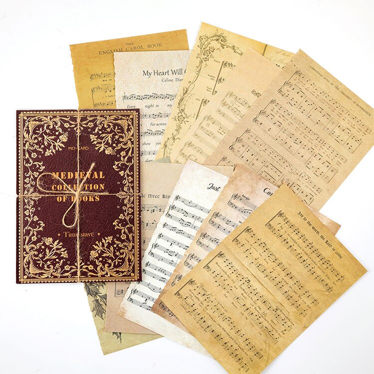 10 Designs Antique Medieval Letter Scrapbooking/Card Making/Journaling Project DIY Retro Hangtag with Hole Cards Material Paper: E