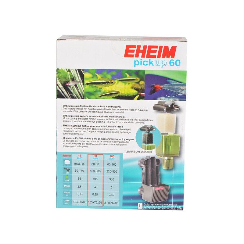 EHEIM PICKUP 60 INTERNAL FILTER FRESH WATER PICK-UP AQUARIUM FISH TANK SILENT QUIET FILTER WITH FILTER PADS
