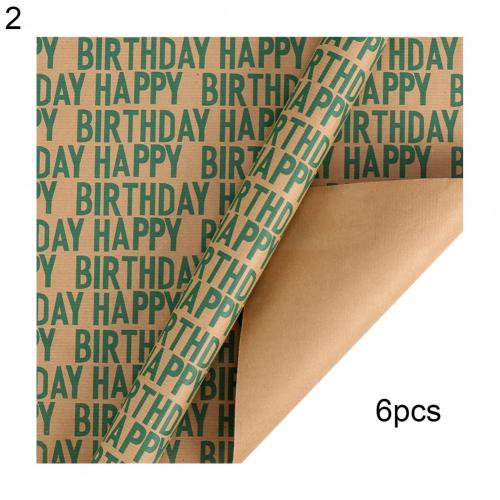 Thicken 1 Set Portable Happy Birthday Wrapping Paper Single-Sided Craft Papers Collapsible for Home: 2