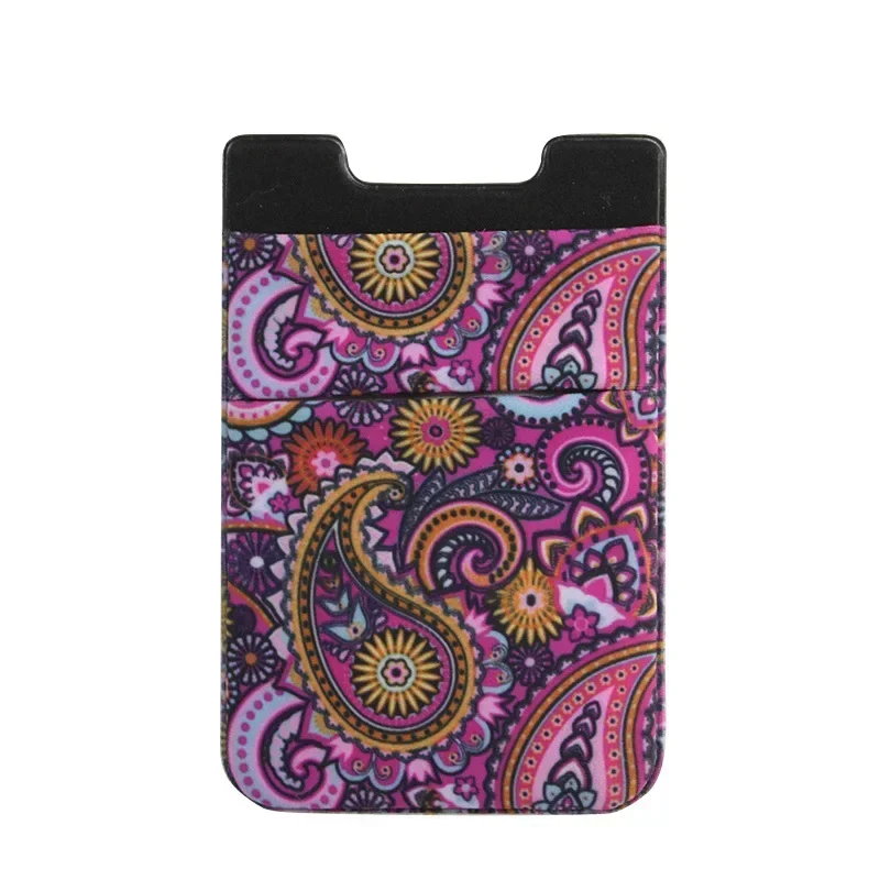 Custodia a portafoglio per telefono con buste per carte adesive autoadesive, porta carte di credito e tasca per cellulare in silicone per uomini e donne: MULTI