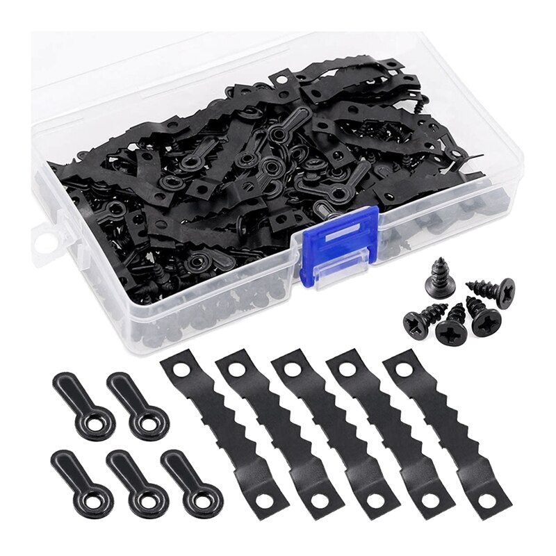 Foto Hangers Kit,80Pcs Zaagtand Fotolijst Opknoping Hangers En 80Pcs Turn Knop Met Schroeven, voor Thuis Decoratie: Default Title